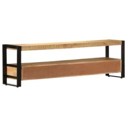 Berkfield Home TV Cabinet 150x30x45 cm Solid Mango Wood in Brown - Size: 150 x 30 x 45 cm - thumbnail 4