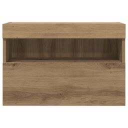 Berkfield Home TV Wall Cabinets with LED Lights 2 pcs Artisan Oak 60x30x40 cm in Brown - Size: 60 x 30 x 40 cm - thumbnail 8