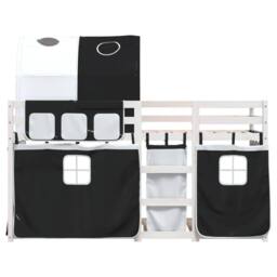 Berkfield Home Bunk Bed without Mattress White&Black 90x200 cm Solid Wood Pine in Black - thumbnail 5