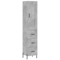 Berkfield Home Highboard Concrete Grey 34.5x34x180 cm Engineered Wood - thumbnail 2