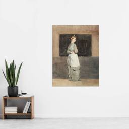 "Artery8 Teacher with Blackboard Winslow Homer Wall Art Poster Print in Brown - Size: W18"" x H24""" - thumbnail 4