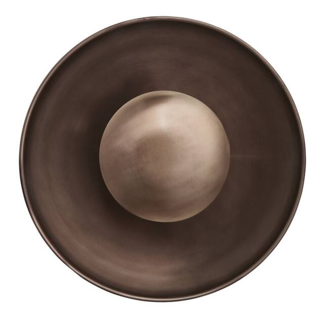 Industville Boston Round Metal Diffuser Wall Light in Bronze - Size: Medium - image 1