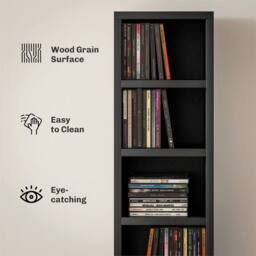 EONLION Black 204 CD Storage Unit - Size: 100 cm - thumbnail 4