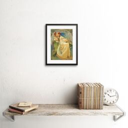 "Artery8 Wall Art Print Mucha Princess Hyacinth 1911 Artwork Framed 9X7 Inch in Black - Size: W7"" x H9""" - thumbnail 2