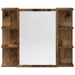 Berkfield Home Durable 3 Piece Bathroom Furniture Set Old Wood Engineered Wood in Brown - thumbnail 9