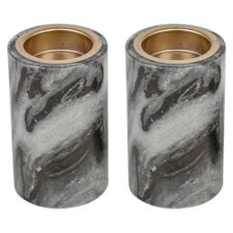 EONLION 2X 10CM Natural Marble Stone Light Candle Holder Home Decor in Grey - Size: 2X 10 cm