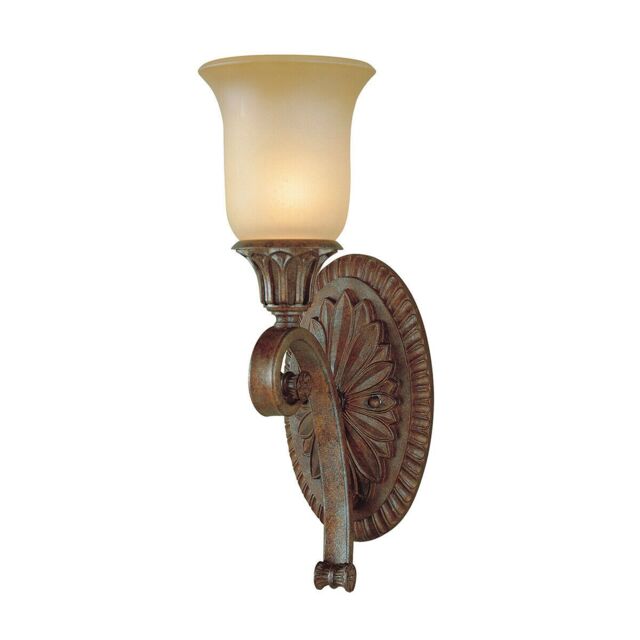 Loops Wall Light Medieval Style Arched excavation Glass Shade Bronze LED E14 60W in Clear