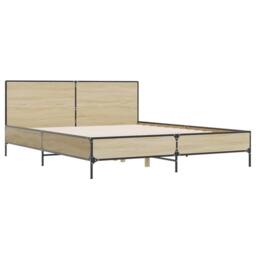 Berkfield Home Bed Frame without Mattress Sonoma Oak 120x190 cm Small Double in Light Tan - thumbnail 3