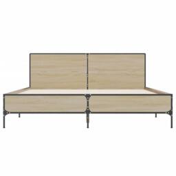 Berkfield Home Bed Frame without Mattress Sonoma Oak 120x190 cm Small Double in Light Tan - thumbnail 4