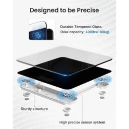 NESTLUNE LCD Digital Bathroom Scale 180KG Electronic Body in Black - Size: 60 cm x 100 cm - thumbnail 6