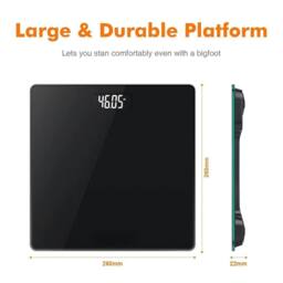 NESTLUNE LCD Digital Bathroom Scale 180KG Electronic Body in Black - Size: 60 cm x 100 cm - thumbnail 2