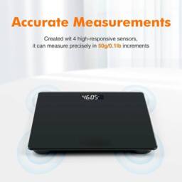 NESTLUNE LCD Digital Bathroom Scale 180KG Electronic Body in Black - Size: 60 cm x 100 cm - thumbnail 3
