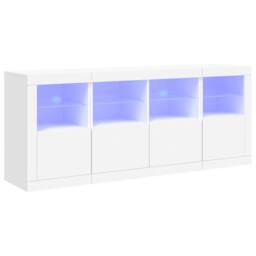 Berkfield Home Sideboard with LED Lights White 163x37x67 cm - Size: 163 x 37 x 67 cm - thumbnail 3