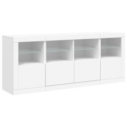 Berkfield Home Sideboard with LED Lights White 163x37x67 cm - Size: 163 x 37 x 67 cm - thumbnail 5