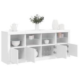 Berkfield Home Sideboard with LED Lights White 163x37x67 cm - Size: 163 x 37 x 67 cm - thumbnail 2