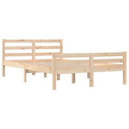 Berkfield Home Bed Frame Solid Wood 140x200 cm in Brown - thumbnail 4
