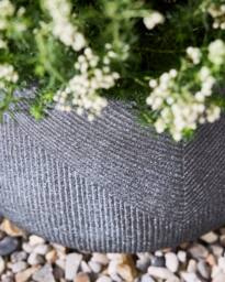 Dibor Medium Grey Symmetry Stripe Fibre Clay Indoor Outdoor Garden Planter Houseplant Flower Plant Pot H29 x Dia42cm - thumbnail 4