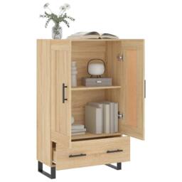 Berkfield Home Highboard Sonoma Oak 69.5x31x115 cm Engineered Wood in Tan - thumbnail 4