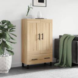 Berkfield Home Highboard Sonoma Oak 69.5x31x115 cm Engineered Wood in Tan - thumbnail 2