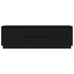 Berkfield Home TV Cabinet with LED Lights Black Oak 160.5x41x50 cm - thumbnail 7