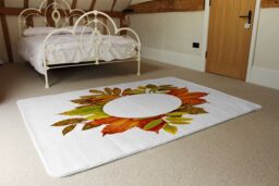 Benjamin Tate Design Circled Autumn Leaves Designer Rug in Natural - Size: Large - thumbnail 3