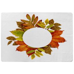 Benjamin Tate Design Circled Autumn Leaves Designer Rug in Natural - Size: Large - thumbnail 1