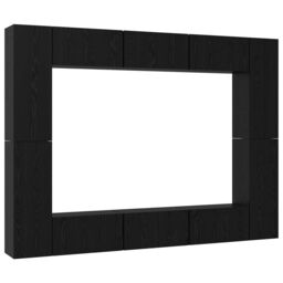Berkfield Home TV Cabinet with Shelf 10 pcs Black oak Medium 30.5 x 30 x 90 cm - thumbnail 2