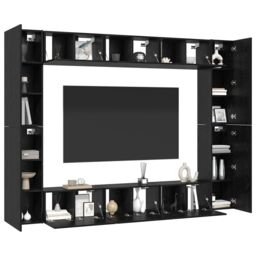 Berkfield Home TV Cabinet with Shelf 10 pcs Black oak Medium 30.5 x 30 x 90 cm - thumbnail 3
