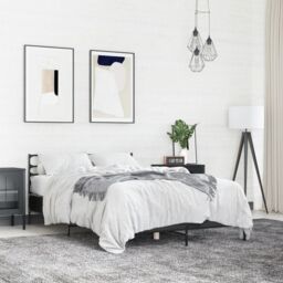Berkfield Home Bed Frame without Mattress Black 140x200 cm - thumbnail 1