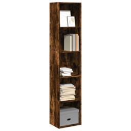 Berkfield Home Bookcase Smoked Oak 40x30x189 cm Engineered Wood in Brown - Size: 40 x 30 x 189 cm - thumbnail 2