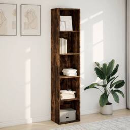 Berkfield Home Bookcase Smoked Oak 40x30x189 cm Engineered Wood in Brown - Size: 40 x 30 x 189 cm - thumbnail 3