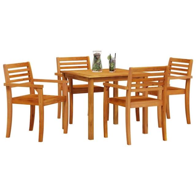 Berkfield Home Classic 5 Piece Garden Dining Set Made of Solid Acacia Wood in Brown - image 1