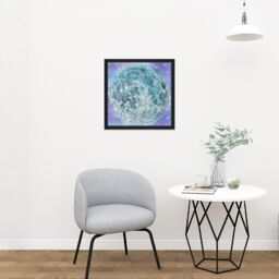 "Artery8 Wall Art Print Map Hammond 1966 Moon Chart Space Lunar Diagram Square Framed Picture 16X16 Inch in Black - Size: W16"" x H16""" - thumbnail 2