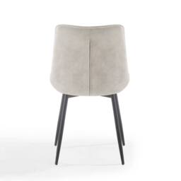 Home Detail Georgia Dining Chair Set of 2, Grey Faux Leather in Cream - Size: 2 Pack - thumbnail 3