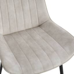 Home Detail Georgia Dining Chair Set of 2, Grey Faux Leather in Cream - Size: 2 Pack - thumbnail 4