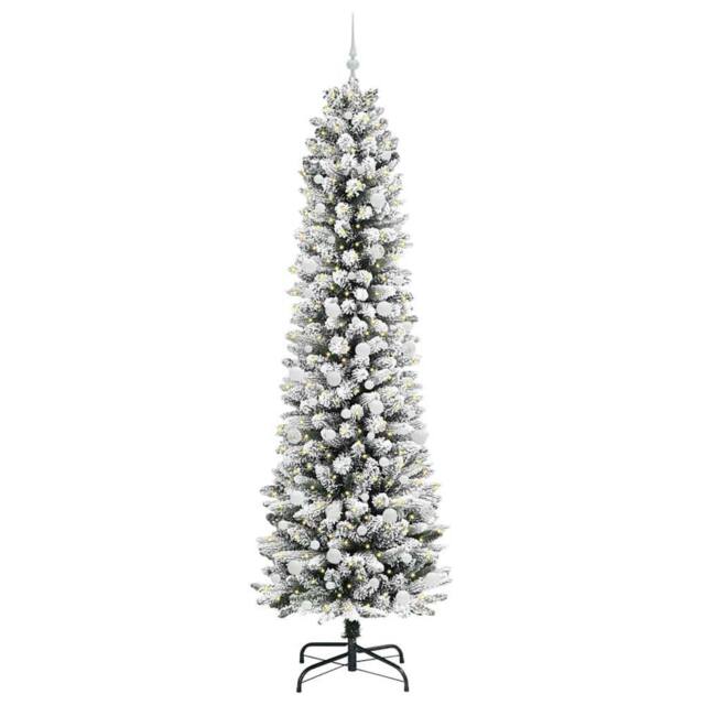 Berkfield Home Stunning Artificial Christmas Tree with 300 LEDs Green & white - image 1