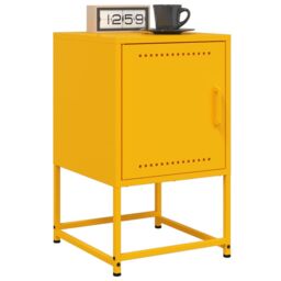 Berkfield Home Bedside Cabinets 2 pcs Mustard Yellow 36x39x60.5 cm Steel