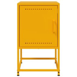 Berkfield Home Bedside Cabinets 2 pcs Mustard Yellow 36x39x60.5 cm Steel - thumbnail 5