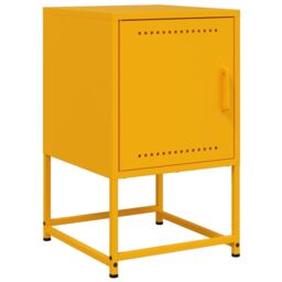Berkfield Home Bedside Cabinets 2 pcs Mustard Yellow 36x39x60.5 cm Steel - thumbnail 6