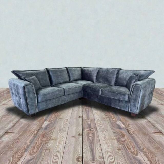 SNUG FURNITURE BIRMINGHAM LTD Serena Large Corner Sofa Full-Back in Black - image 1