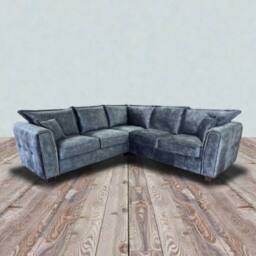 SNUG FURNITURE BIRMINGHAM LTD Serena Large Corner Sofa Full-Back in Black - thumbnail 1
