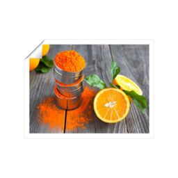 "Warren Reed - Designer Bright Orange Unframed Art Print - Size: W20"" x H30""" - thumbnail 1