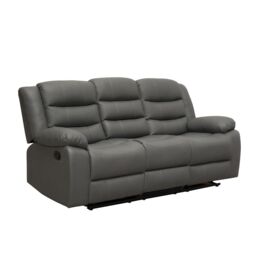 Snugg Furniture UK Limited Roman Leather Recliner 3 Seater sofa in Grey - thumbnail 1