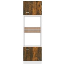 Berkfield Home Microwave Cabinet Smoked Oak 60x57x207 cm Engineered Wood in Brown - Size: 60 x 57 x 207 cm - thumbnail 5
