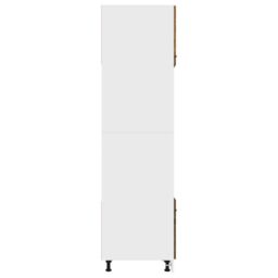Berkfield Home Microwave Cabinet Smoked Oak 60x57x207 cm Engineered Wood in Brown - Size: 60 x 57 x 207 cm - thumbnail 6