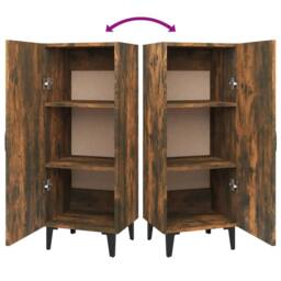 Berkfield Home Sideboard Smoked Oak 34.5x34x90 cm Engineered Wood in Brown - thumbnail 9