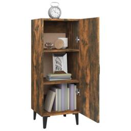 Berkfield Home Sideboard Smoked Oak 34.5x34x90 cm Engineered Wood in Brown - thumbnail 5
