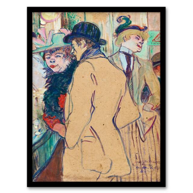 Artery8 Toulouse Lautrec Framed Wall Art Print Alfred la Guigne in a Cafe - Size: A4 - image 1