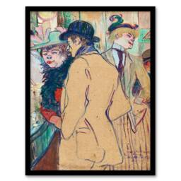Artery8 Toulouse Lautrec Framed Wall Art Print Alfred la Guigne in a Cafe - Size: A4 - thumbnail 1