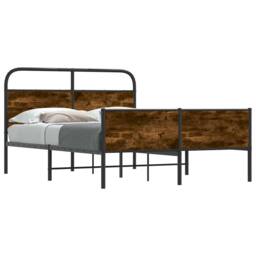 Berkfield Home Bed Frame without Mattress 140x190 cm Sonoma Oak Engineered Wood in Brown - thumbnail 1